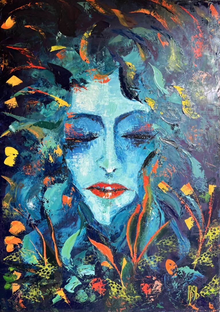 « Ixchalà» 2025, © Patricia PIERRE GOMEZ BARANDA, Huile sur toile 60x46 cm